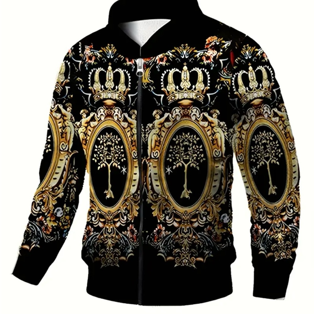 Chinese Laundry Black and Gold Bomber Jacket